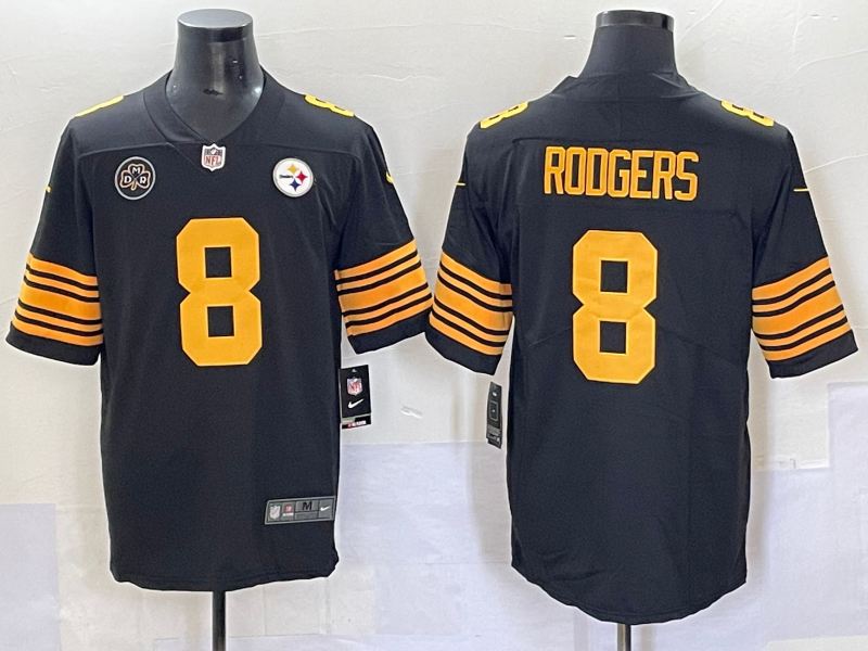 Men Pittsburgh Steelers #8 Rodgers Black Nike Limited NFL 2025 Jersey 008->chicago cubs->MLB Jersey